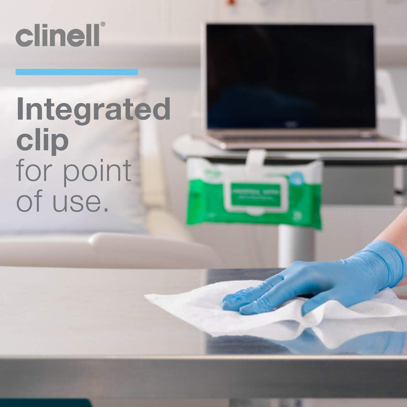 [Australia] - Clinell Universal Cleaning and Surface Disinfection Wipes Multi Purpose Wipes - Kills 99.99% of Germs, Effective from 30 Seconds - 1 x Clip Pack of 50 Wipes 