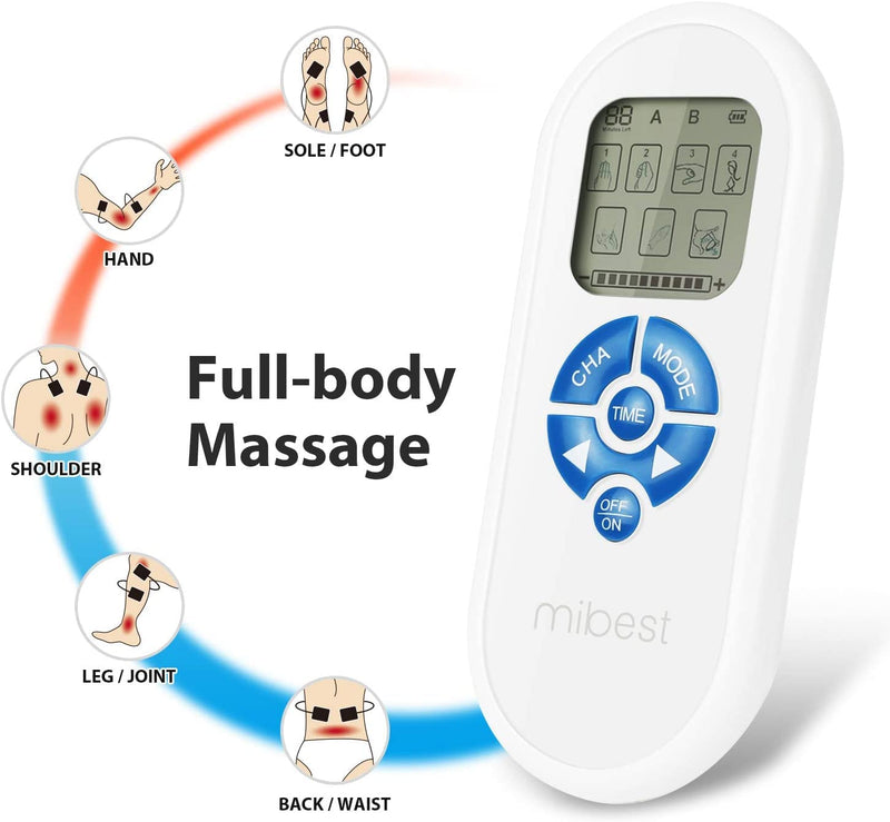 [Australia] - MIBEST Portable TENS Unit - Electronic Pulse Massager - Muscle Stimulator Machine for Women and Men - EMS Electrotherapy Muscle Stimulator - Electronic Pulse Stimulator 