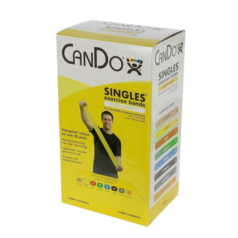 [Australia] - Fabrication Fabrication CanDo Exercise Band, 5-Foot Singles, 30-Piece Dispenser Silver 30 Count 