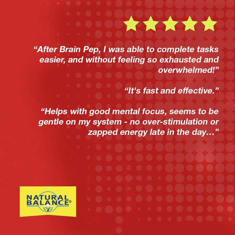 [Australia] - Natural Balance Brain Pep | Brain Function Supplement with Ginkgo Biloba, Kola Nut | Helps Support Improved Memory, Focus & Mental Clarity | 60 Capsules 