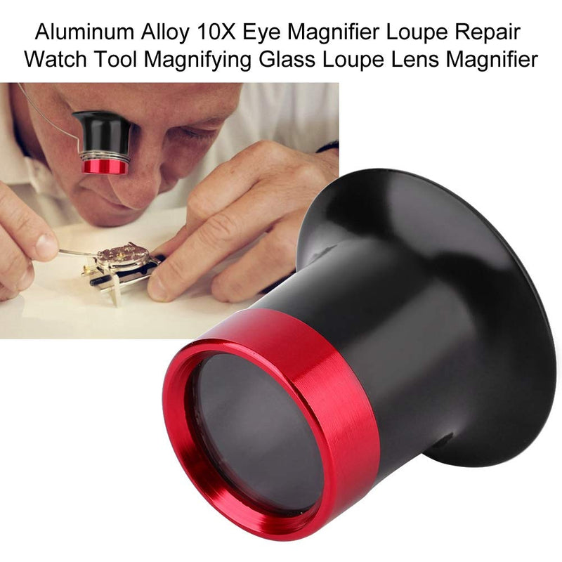 [Australia] - Salmue 10X Magnifier, Aluminum Alloy Eye Magnifier Loupe Repair Watch Magnifying Glass Loupe Lens Small Lightweight Magnifying Glass Magnifier 
