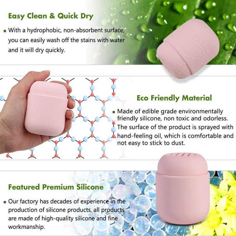 [Australia] - BEZOX Makeup Sponge Holder, Cosmetic Blender Silicone Travel Case,Makeup Puff Ball Protective Carrying Container (BLENDER NOT INCLUDED) - Pink 