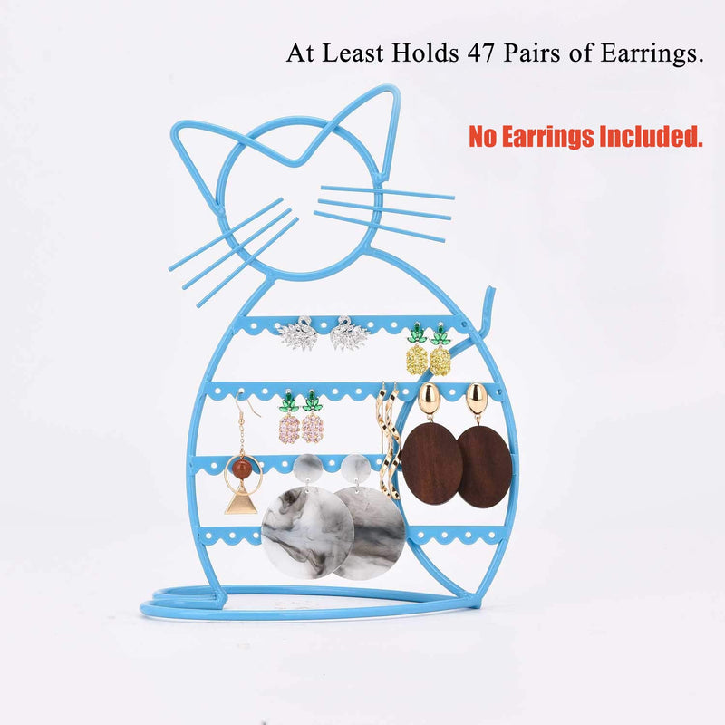[Australia] - Earring Holder Stand Earring Holder Organizer with B'onus | earring holder for girls in cat shape Blue 