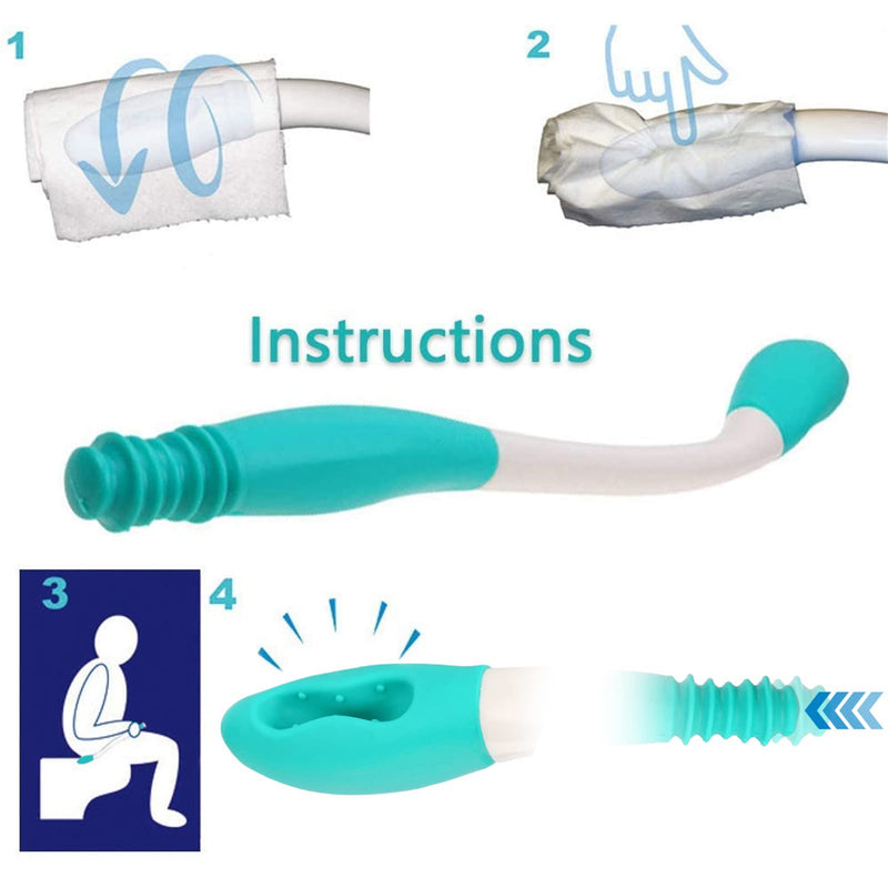 [Australia] - Toilet Assist Tool, Long Handle Reach Comfort Bottom Wiper Toilet Aids Tools Sanitary Self Wipe Aid for Wiping Long Reach Tissue Aids 