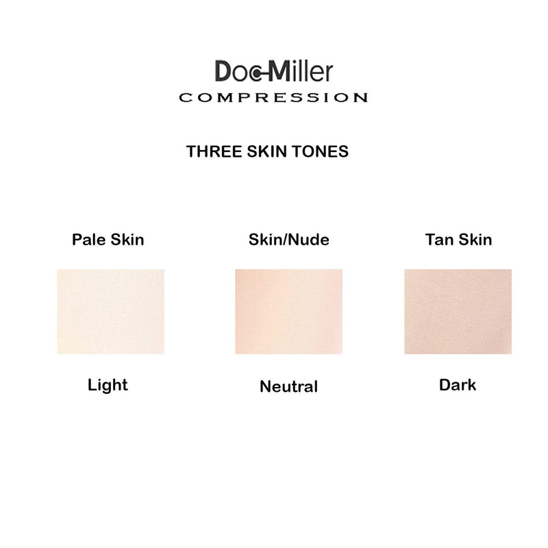 [Australia] - Doc Miller Calf Compression Sleeve Men and Women - 20-30mmHg Shin Splint Compression Sleeve Recover Varicose Veins, Torn Calf and Pain Relief - 1 Pair Calf Sleeves Pale Skin Color - Large Size 