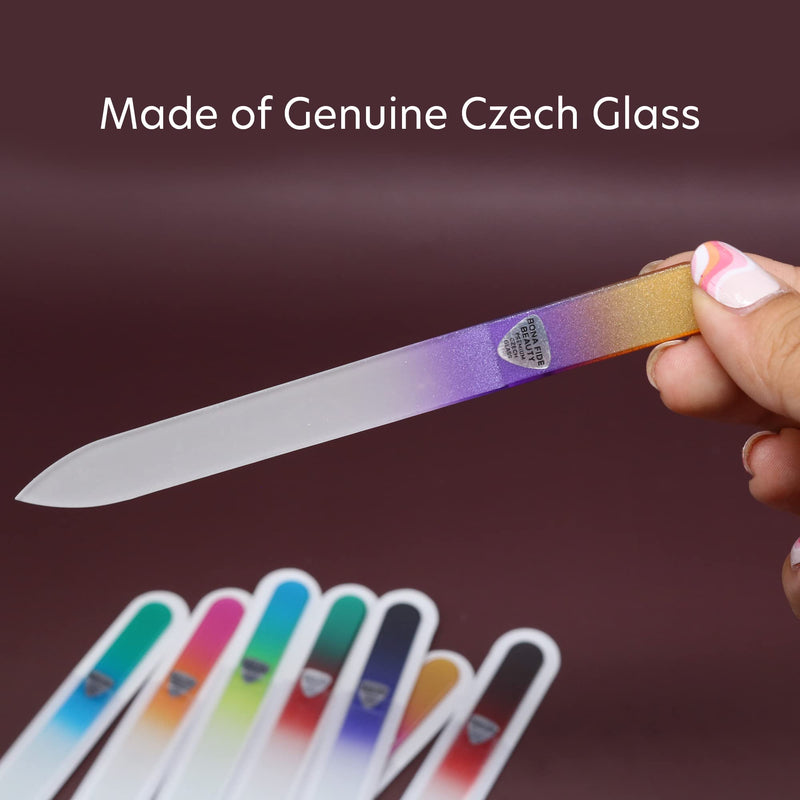 [Australia] - Glass Nail Files, Glass Fingernail Files for Gentle Manicure Nail Care, Expertly Shape Nails & Enjoy a Smooth Finish - Bona Fide Beauty 8-Piece Premium Czech Glass Nail Files 8 Count (Pack of 1) 