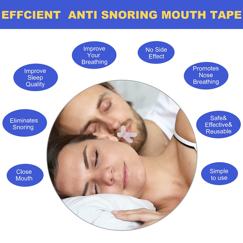 [Australia] - Sleep Strips 60 Pcs,Advanced Gentle Mouth Tape for Better Nose Breathing, Less Mouth Breathing, Improved Nighttime Sleeping and Instant Snoring Relief 60pcs 