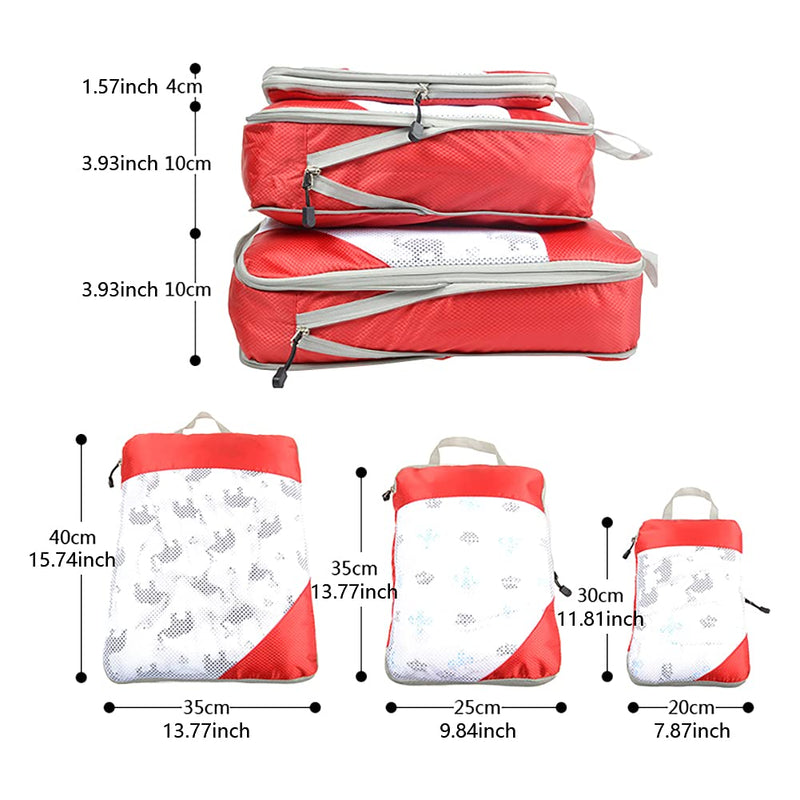 [Australia] - Travel Packing Bag, 3pcs/set Mesh Storage Bag With Handle Travel Packing Cube For Suitcase Camping, Travel Bag Organiser for Luggage/Backpack 