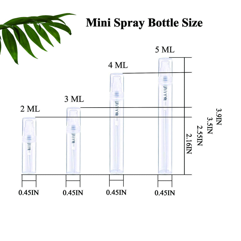 [Australia] - Mini Clear Plastic Spray Bottle Portable Cute Perfume Mouthwash Atomizer for Cleaning, Travel, Essential Oils, Perfume (60, 2ml) 60 