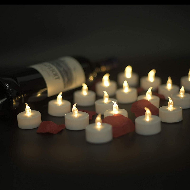 [Australia] - Battery Operated Flameless Tea Lights: 24PACK LED Electric Candles Lamp Realistic and Bright Flickering Holiday Gift Long Lasting for Birthday Wedding Party Home Decoration Warm White 24pack 