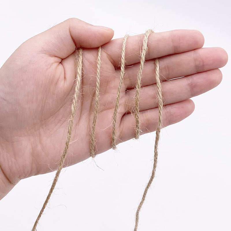 [Australia] - Leecogo Natural Jute Twine 328 Feet 2mm 3Ply Heavy Duty Jute Rope String Perfect for Arts Crafts Mason Jars Gifts Present Wedding Decorations Home Gardening Industrial Packing Materials Natural Brown 0.08inch/2mm 