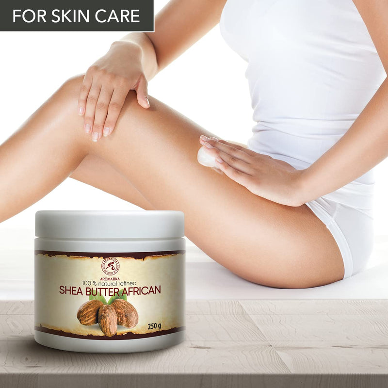 [Australia] - Shea Butter African - Refined 250g - Butyrospermum Parkii Butter - African -Ghana - 100% Pure & Natural - Sheabutter - Best for Hair - Skin - Lip - Face - Body care - Karite Shea Butter 