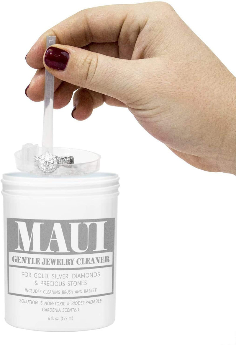 [Australia] - Maui Gentle Jewelry Cleaner Solution Amonia Free Non-Toxic - 100% Biodegradable Liquid Solution - Gardenia Scent - Cleaner for Gold Silver Fine Jewelry & Fashion Cleaning- Top Quility 