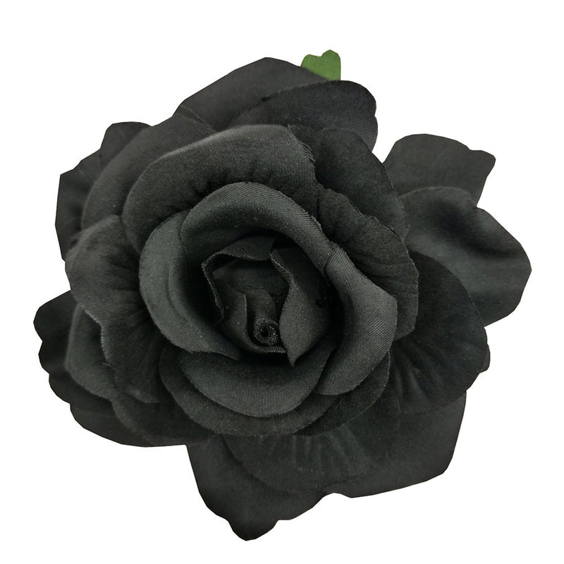 [Australia] - Sanrich 4pcs/pack Fabric Rose Hair Flowers Clips Mexican Hair Flowers Hairpin Brooch Headpieces black 