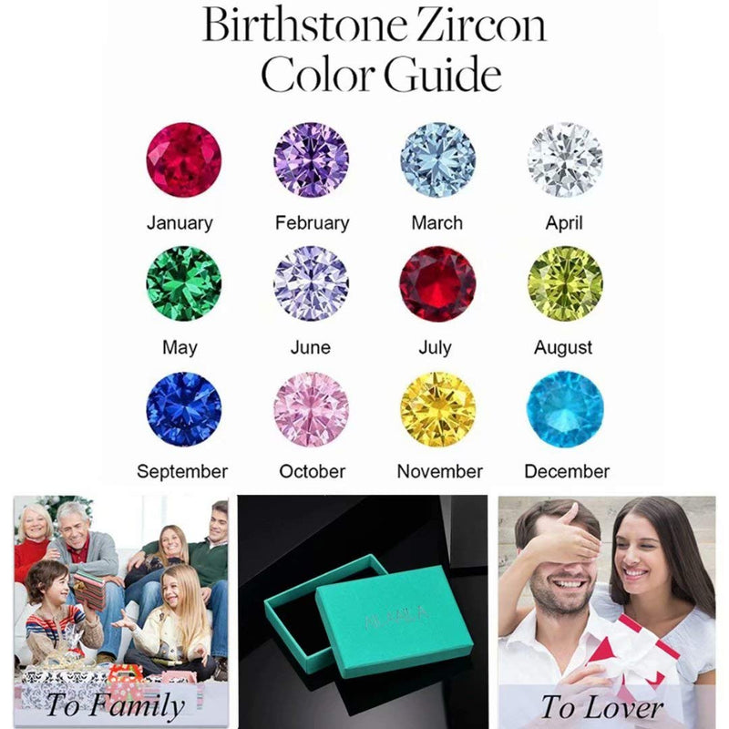 [Australia] - AILAAILA Birthstone Rings Size 1-10 Cubic Zirconia Stainless Steel Birthday Mother's Ring Daughter Gifts Jewelry for Teen Girls Women 01.January 