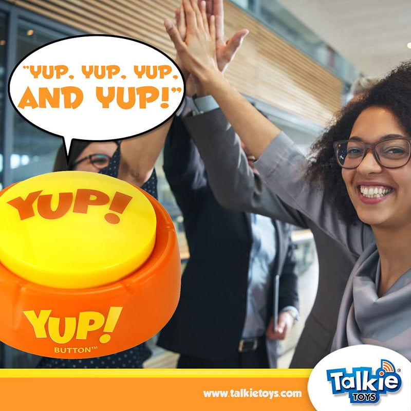 [Australia] - Talkie Toys Products Yup! Button -Talking Yup Sound Button Features Hilarious Sayings - Funny Gift for Telling Coworkers and Friends Yup 