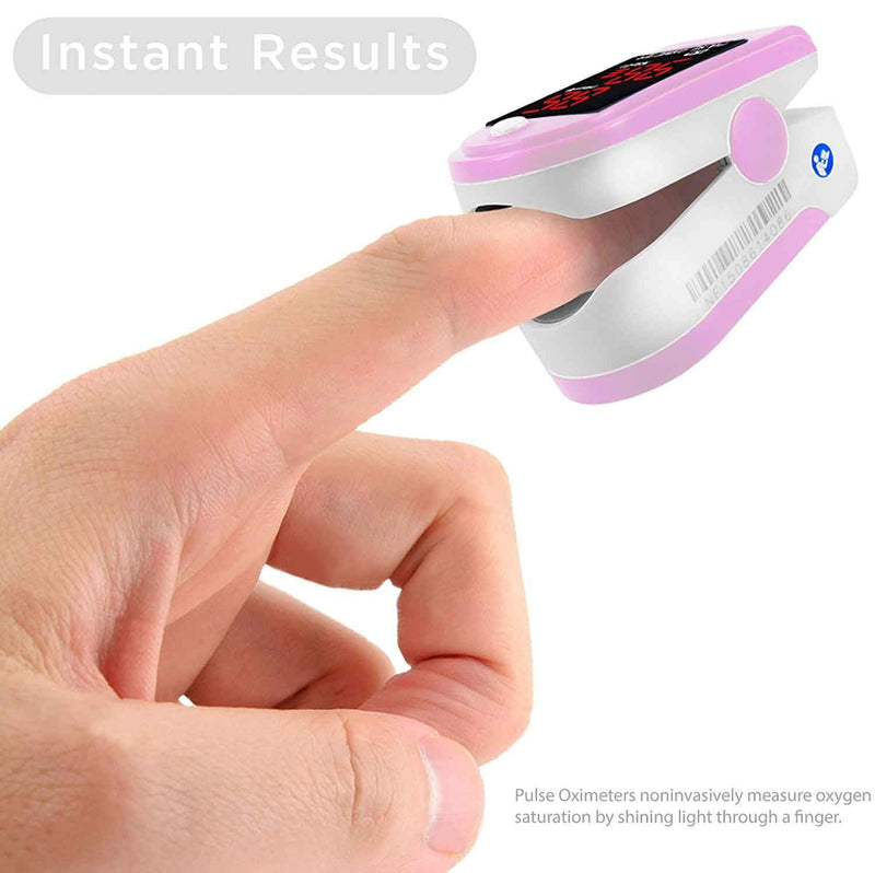 [Australia] - Facelake ® FL400P Pulse Oximeter with Carrying Case, Batteries, Neck/Wrist Cord - Pink 