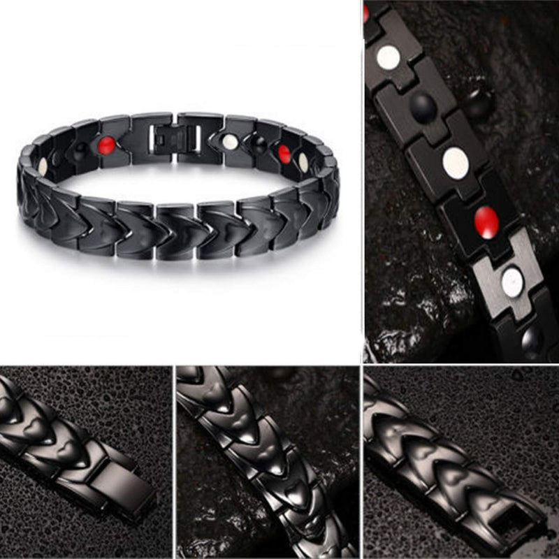 [Australia] - Strong Magnetic Bracelets for Men Titanium Double Strength Magnets Wristband Bracelets 