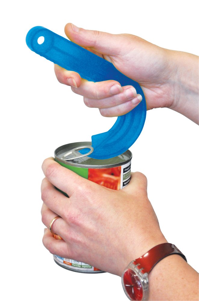 [Australia] - Aidapt Blue Plastic Handle Button Hook Zipper (Eligible for VAT Relief in The UK) & Ring Pull Can Opener, Blue, One Size 