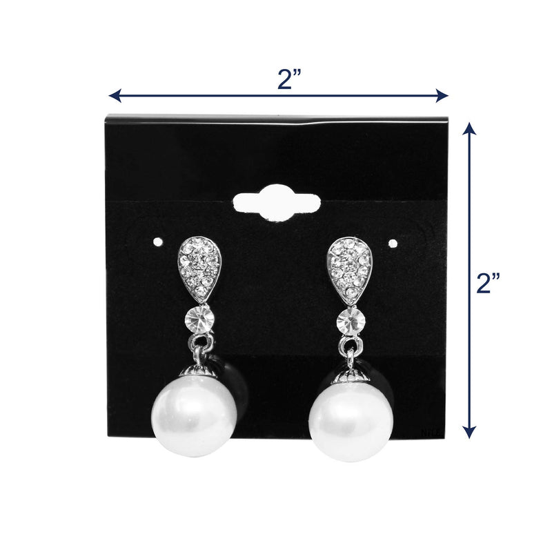 [Australia] - Mooca Plain 2" x 2" Black Hanging Earring Cards Earring Card Holder, Earring Display Cards for Ear Studs, Velvet Plastic Display Earring Card Holder for Jewelry Accessory Display, 100 Pieces 