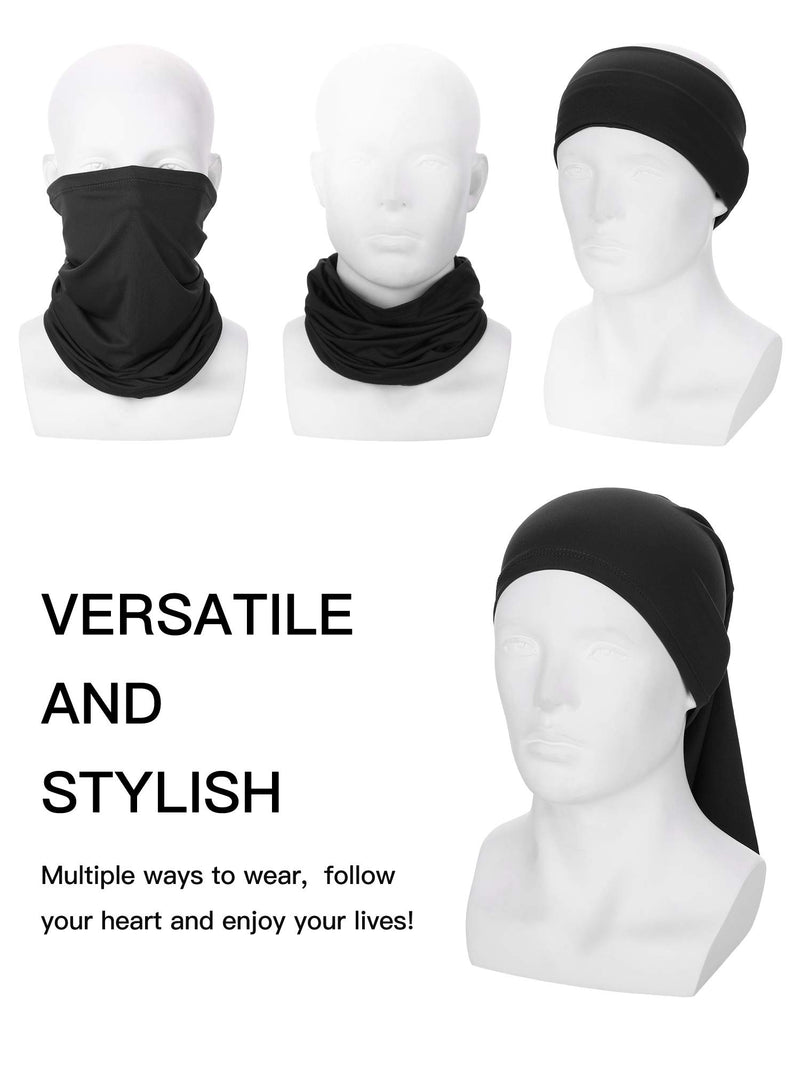 [Australia] - 3 Pieces Men's Neck Gaiter Summer Sunscreen Neck Gaiter Lightweight Sun Mask for Outdoor Activities Black 