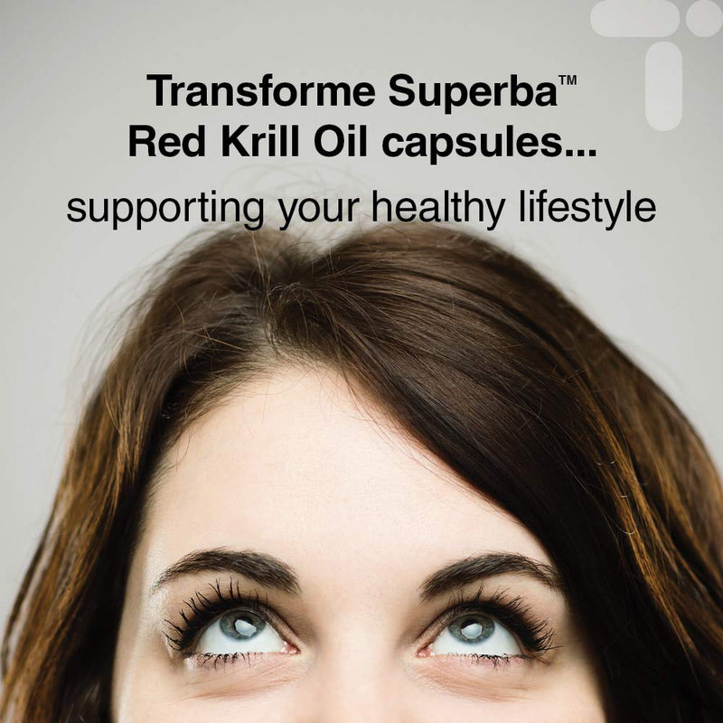 [Australia] - Superba Red Krill Oil Capsules 1000mg Serving, 180 x 500mg Easy Swallow Softgels, High Omega 3 EPA DHA & Astaxanthin, Sustainably Antarctic Sourced, Money Back Guarantee, by Transforme 