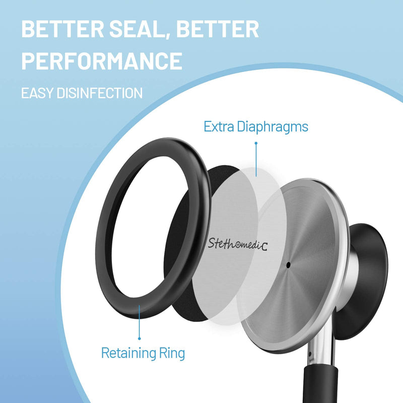 [Australia] - Dual Head Stethoscope for Medical and Home by FriCARE, Classic Lightweight Design, Stethoscope for Adult, Gift for Nurses, Doctors, Medical Students, 28 inch (Black) Black 