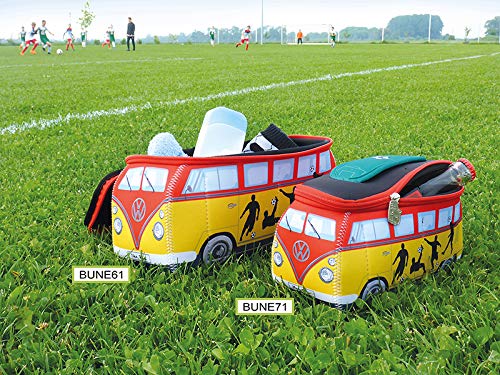 [Australia] - BRISA VW Collection - Volkswagen Samba Bus T1 Camper Van 3D Neoprene Small Universal Bag - Makeup, Travel, Cosmetic Bag (Neoprene/German Football) 
