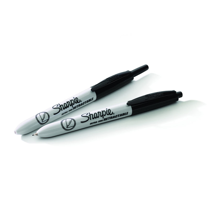 [Australia] - Sharpie Retractable Permanent Markers, Ultra Fine Point, Black, 2 Count 