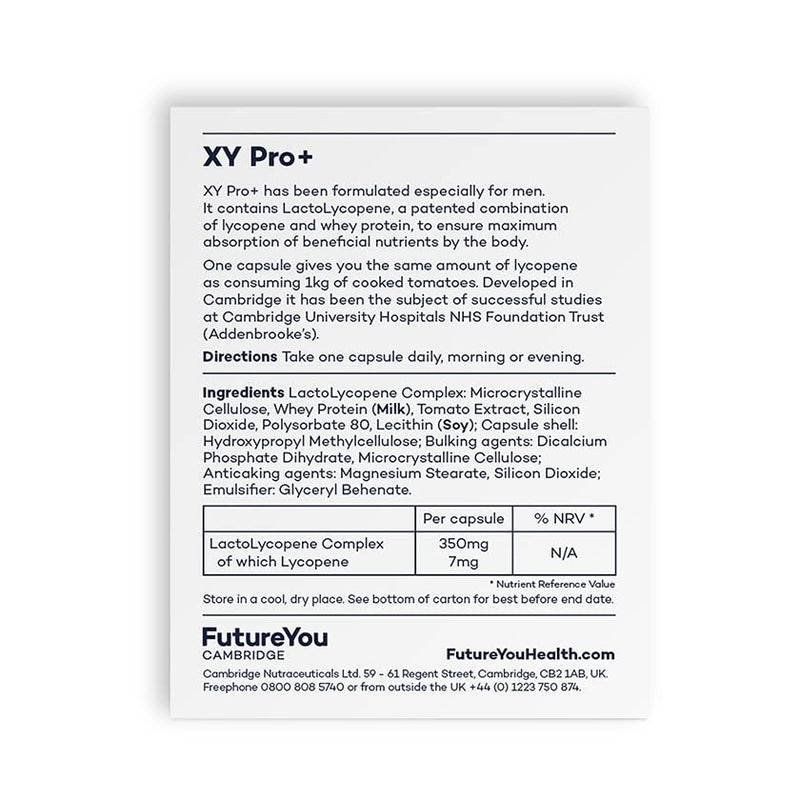 [Australia] - XY Pro+ Men's Health Supplement - Patented LactoLycopene Formulation with Lycopene for Men 50+ - 28 Day Supply - Developed by FutureYou Cambridge, UK 