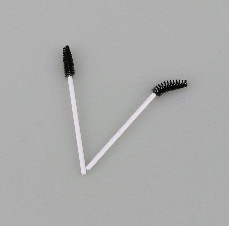 [Australia] - Yueton Pack of 100 Disposable Eyelash Brushes Wands Mascara Applicator (White+Black) 