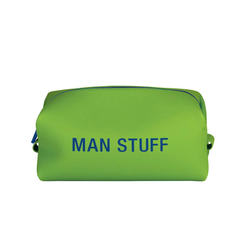 [Australia] - About Face Designs Man Stuff Bright Green 8 x 5 Silicone Toiletry Dopp Kit Travel Bag 