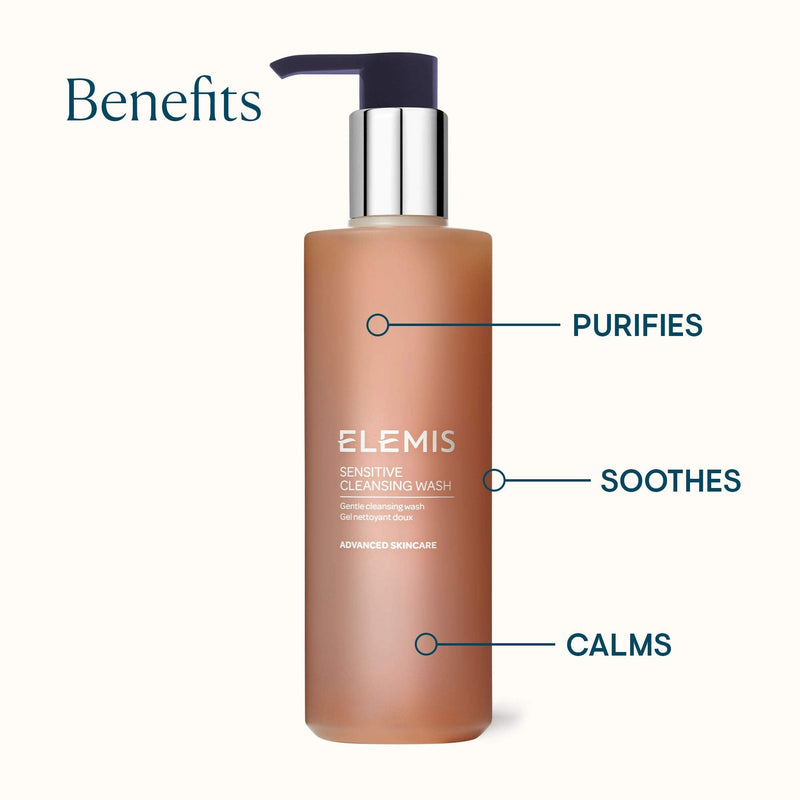 [Australia] - Elemis Sensitive Cleansing Facial Wash, Gentle Face Cleanser to Purify, Soothe and Calm, Refreshing Gel Facial Cleanser for Sensitive and Dry Skin, Daily Gel Cleanser for a Healthy Complexion, 200 ml 