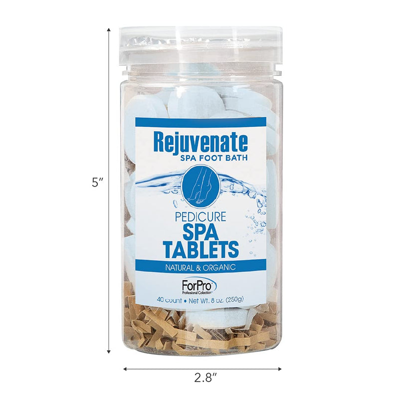 [Australia] - Rejuvenate Spa Foot Bath Pedicure Spa Tablets, Ocean Breeze, Natural & Organic Foot Soak Tablets for Softening Skin & Replenishing Moisture, 40-Count 