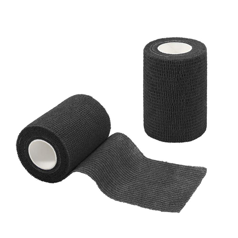 [Australia] - GooGou Self Adherent Wrap Bandages Self Adhering Cohesive Tape Elastic Athletic Sports Tape for Sports Sprain Swelling and Soreness on Wrist and Ankle 6PCS 3 in X 14.7 ft (Black) Black 