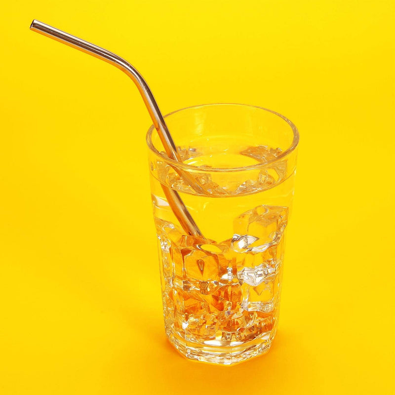 [Australia] - Vinsani 8.5" Silver Stainless Steel Drinking Straws, Reusable Metal Drinking Straws Set of 8 with 2 Cleaning Brush for Smoothie, Milkshake, Cocktail and Hot Drinks 