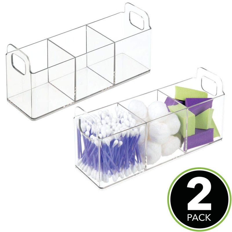 [Australia] - mDesign Cosmetic Vanity Catch-All Organizer to Hold Makeup Products - Pack of 2, Clear 