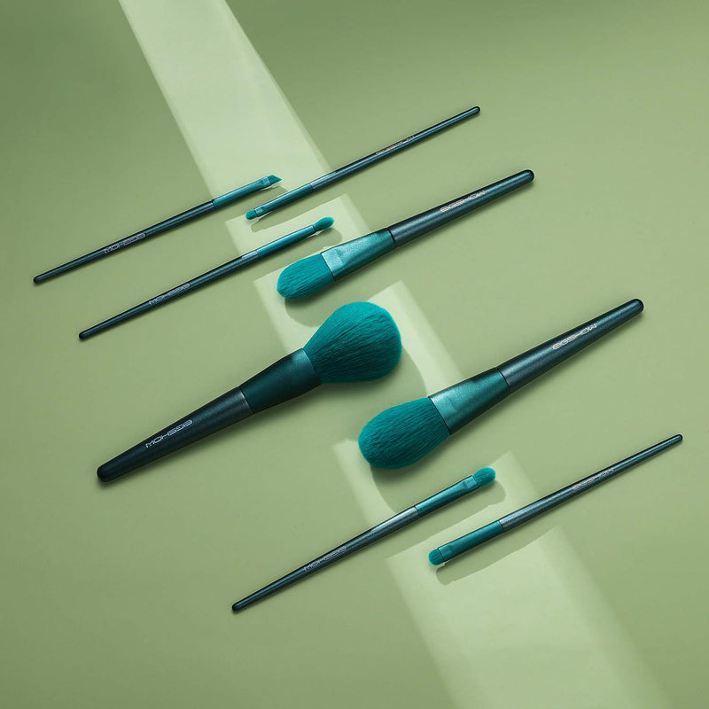 [Australia] - Makeup Brushes, Eigshow Premium Makeup Brush Set Synthetic Cosmetics Foundation Powder Concealers Blending Eye Shadows Face Kabuki Makeup Brush Sets (8pcs, Green) Jade Green 8pcs 