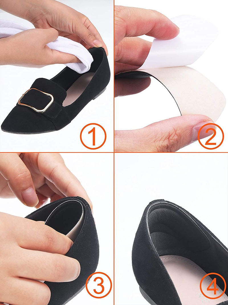 [Australia] - 6 Pairs Heel Cushion Pads Heel Grip Liner Heel Shoe Grips Liner Self Adhesive Shoe Insoles Foot Care Protector Heel Shoe Grips Line for Women Men - Black 