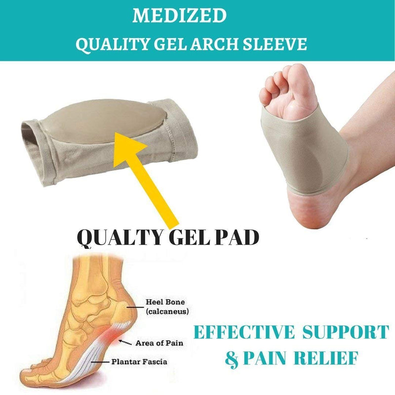 [Australia] - MEDIZED® Plantar Fasciitis Therapy Wrap Heel Foot Pain Arch Support Ankle Brace Insole Orthotic Neuropathy Sock for Men Women blackbeige 