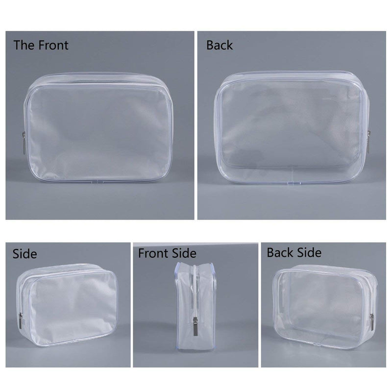 [Australia] - 6 Pack Clear Toiletry Carry Pouch with Zipper Portable PVC Waterproof Cosmetic Bag for Vacation Travel Bathroom and Organizing (A) A 