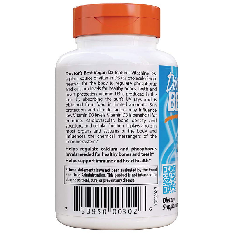 [Australia] - Doctor's Best Vitamin D3 2500IU with Vitashine D3, Non-GMO, Vegan, Gluten & Soy Free, Regulates Immune Function, Supports Healthy Bones, 60 Count 60 Count (Pack of 1) 