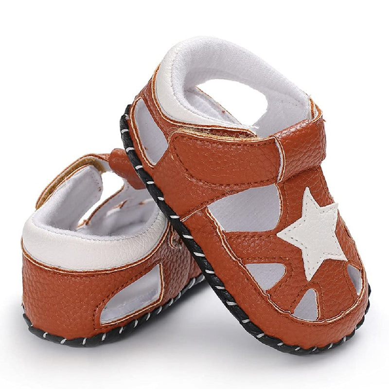 [Australia] - Infant Toddler Baby Boys Sandals Soft Anti-Slip Infant Summer Outdoor First Walkers Sandal Shoes 0-6 Months Infant Brown 