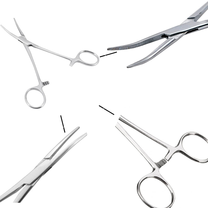 [Australia] - WUWYOUWL Hemostat Forceps, Stainless Steel Dog Cat Pet Scissors Ear Hair Clamp Fishing Scissors Tools (18cm Bent) 18cm Bent 
