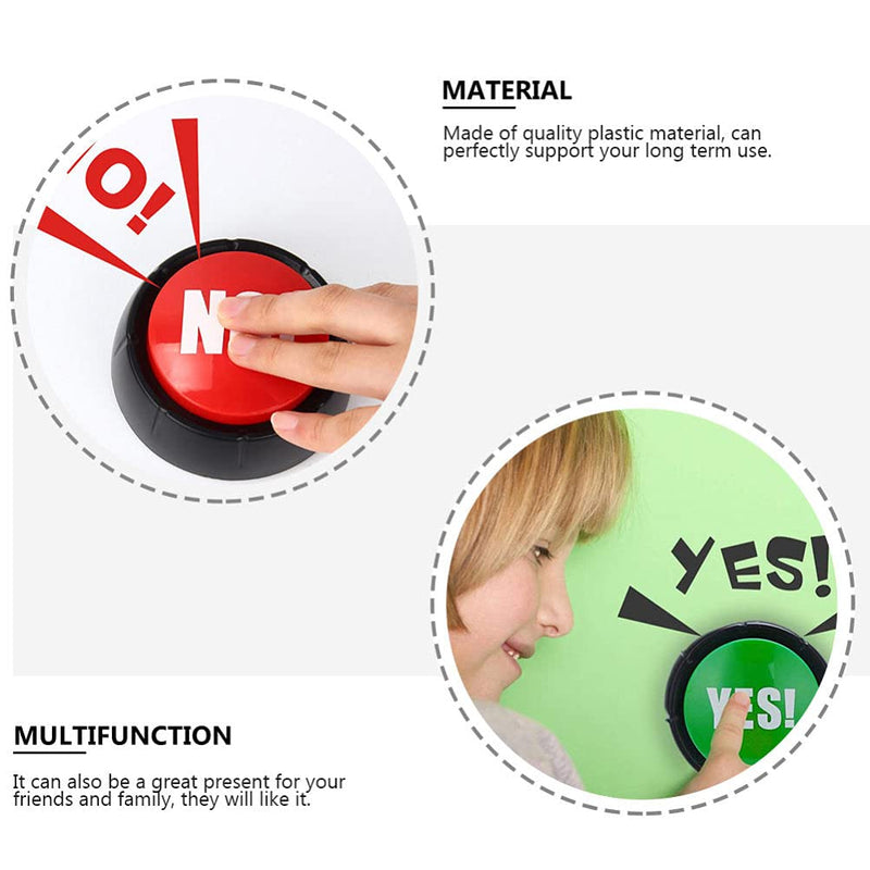 [Australia] - NUOBESTY Sound Button Talking Yes No Buzzer Buttons Game Yes No Talking Button for Funny Party Quiz Contest Holiday Supplies Board Games Toy, No Battery 2PCS 
