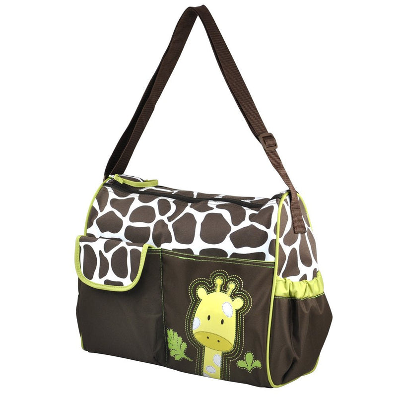 [Australia] - Accessotech Waterproof Baby Diaper Nappy Mummy Changing Handbag Shoulder Bag with Mat Travel (Giraffe Green) Giraffe Green 