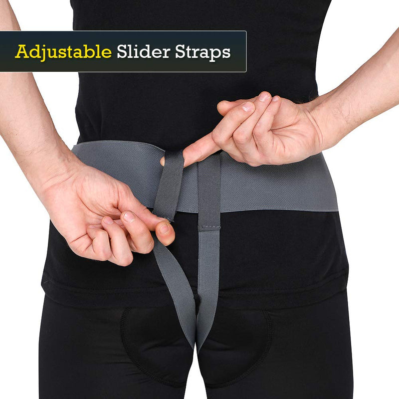 [Australia] - New Comfortable Hernia Belt for Men - Improved Design Inguinal Truss - Abdominal Binder Brace with Adjustable Self-stick-on Bands ( Large) L (36-40"/90-100cm) 