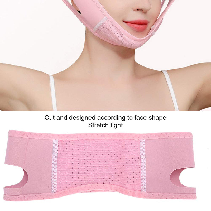 [Australia] - Adjustable Facial Slimming Strap, Double Chin Reducer Breathable V Line Face Tightening Lifting Belt Elastic Face Shaping Slimming Bandage 