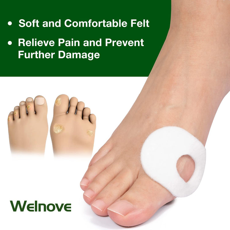 [Australia] - Welnove 42pcs Callus Pad, Adhesive Corn Protectors,Relief Pain from Calluses, Corns, Blisters, Heel Frictions, Self Stick Cushions - White 