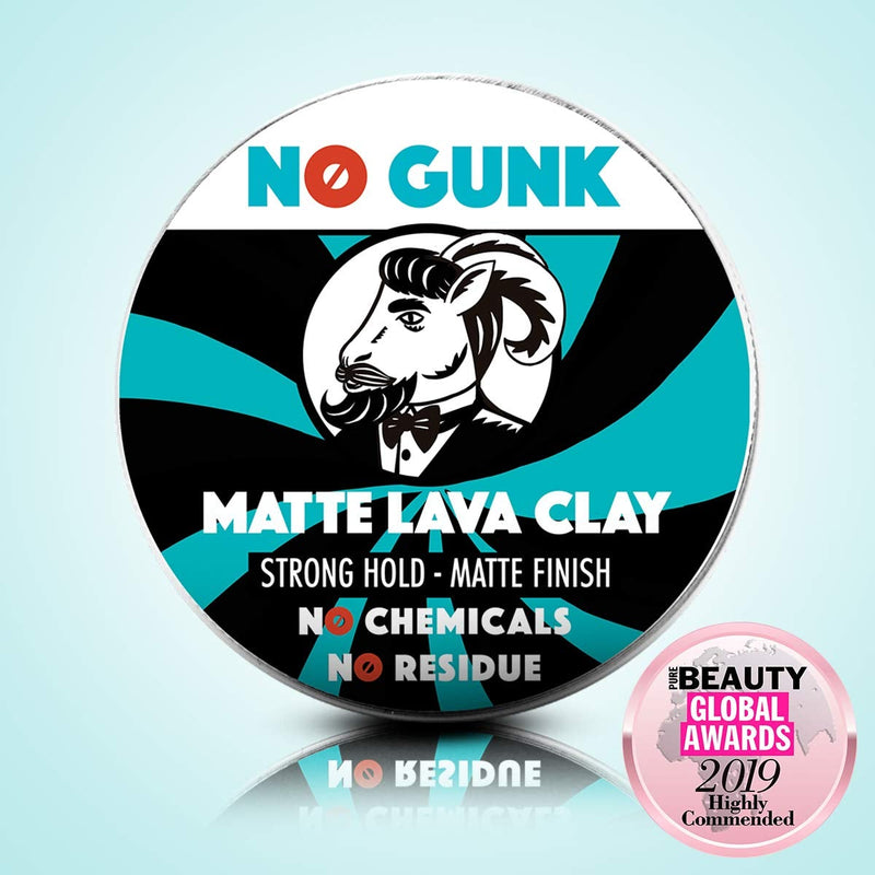 [Australia] - NO GUNK 100% Natural Hair Styling Clay For Men - Strong Hold - Matte Finish - Natural & Organic Ingredients - Matte Lava Clay (Original, 50g) Original 50 g (Pack of 1) 